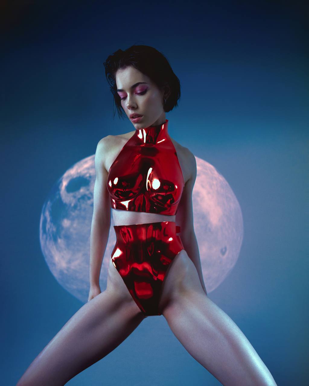 Ultranova, LACQUERED CHROME ACRYLIC ANATOMICAL BREASTPLATE, TOM FORD