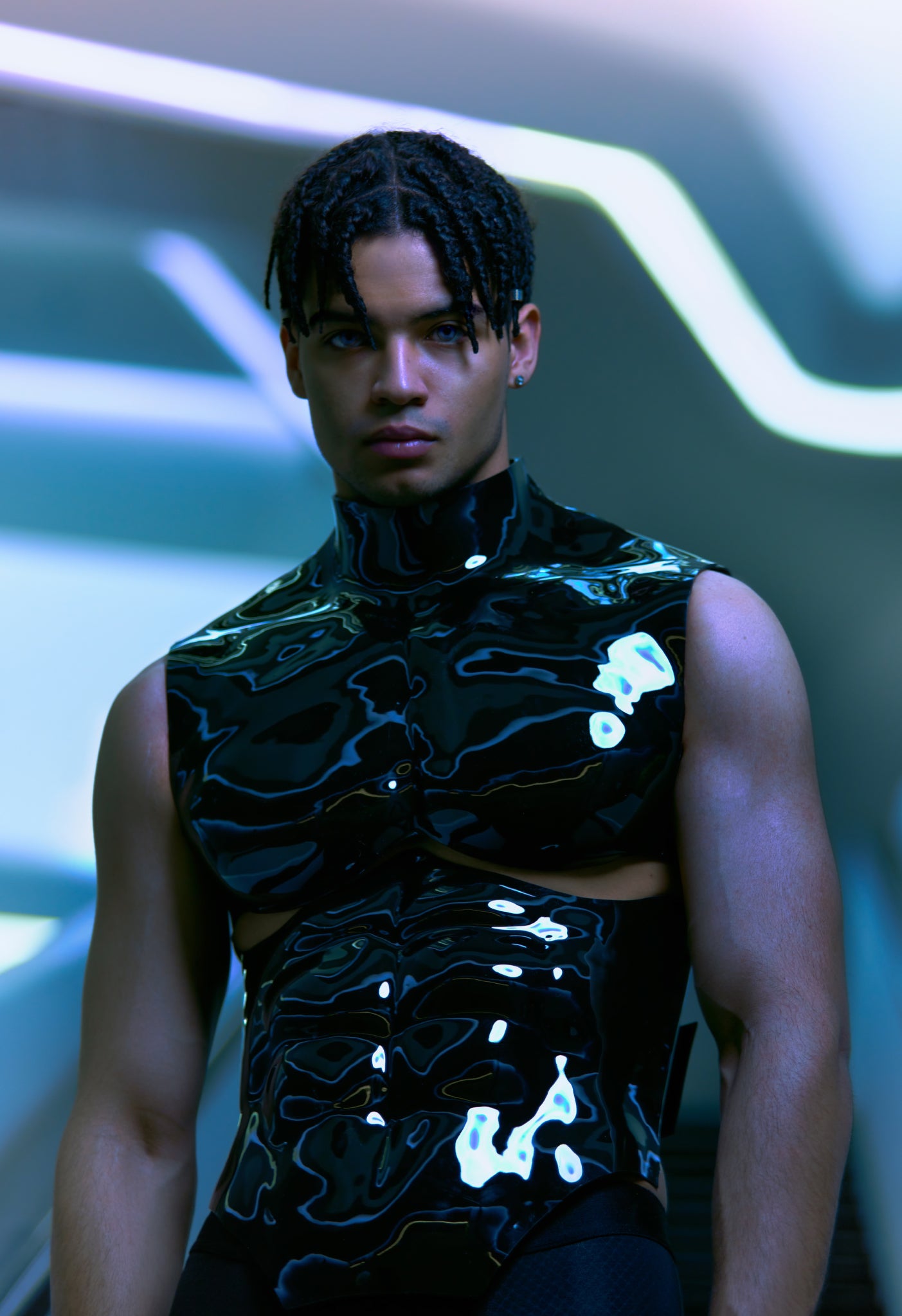 ULTRANOVA silicone cyborg torso – wearable anatomical body armor for men