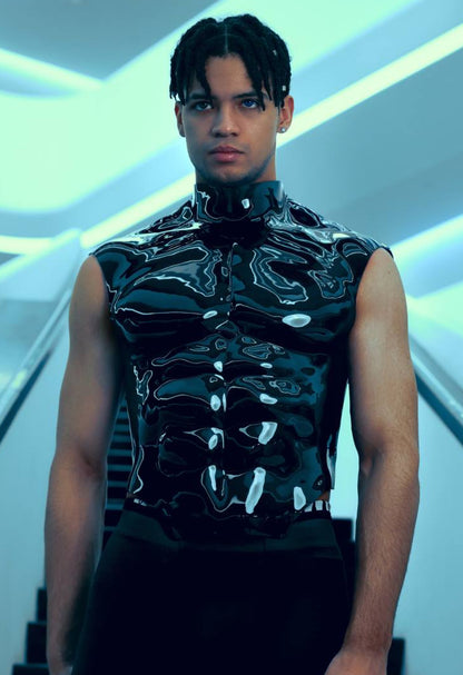 ULTRANOVA flexible silicone cyborg breastplate suit for men – realistic skin tone