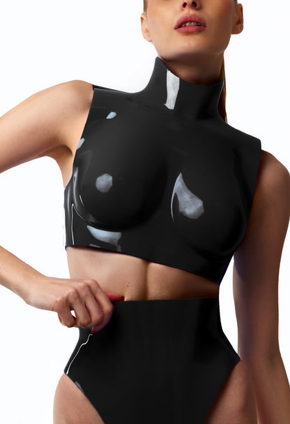 ACRYLIC ANATOMICAL BREASTPLATE & BIKINI BOTTOM (BLACK)