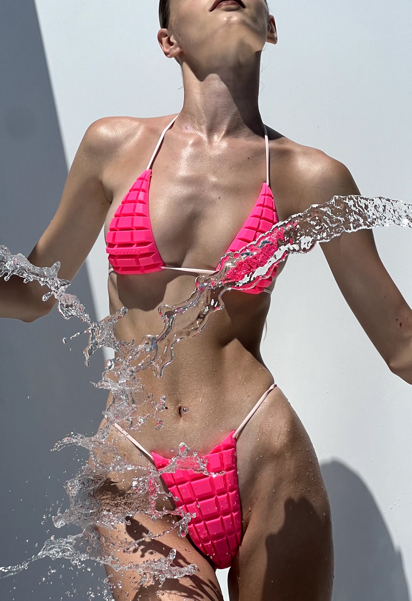 Futuristic Swimsuit, Flexible, Glows In Ultraviolet, Ultranova Swimsuit, Ultranova brand suit