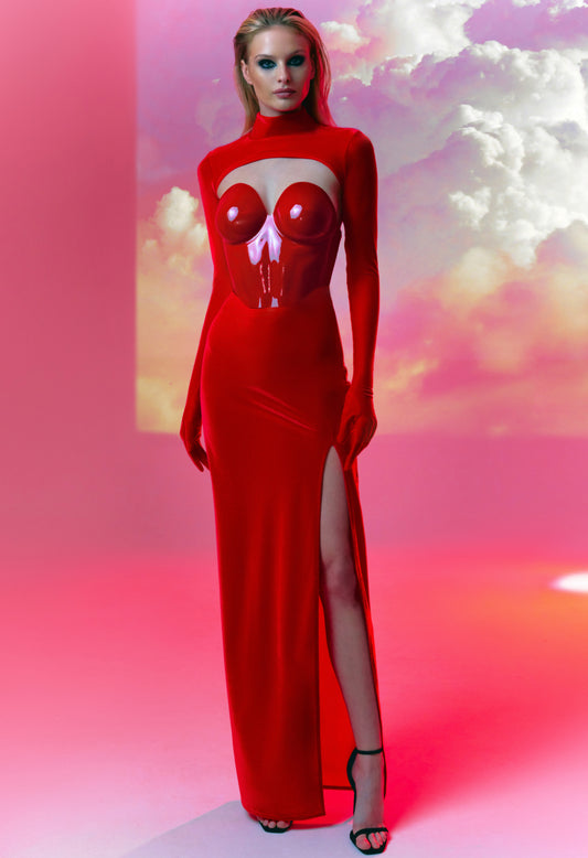 Dress - Futuristic Transformer Dress In Red (Last Copy)