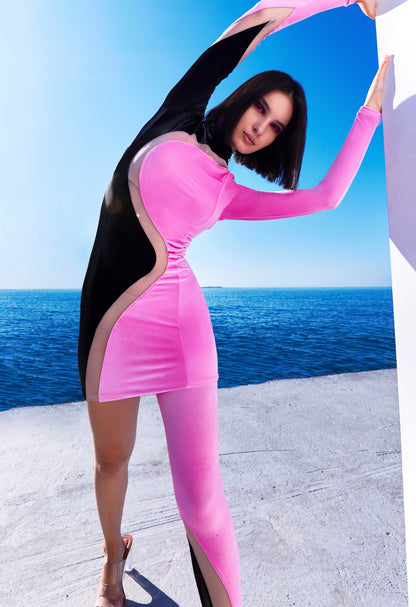 Dress - Exclusive Futuristic Dress in Pink