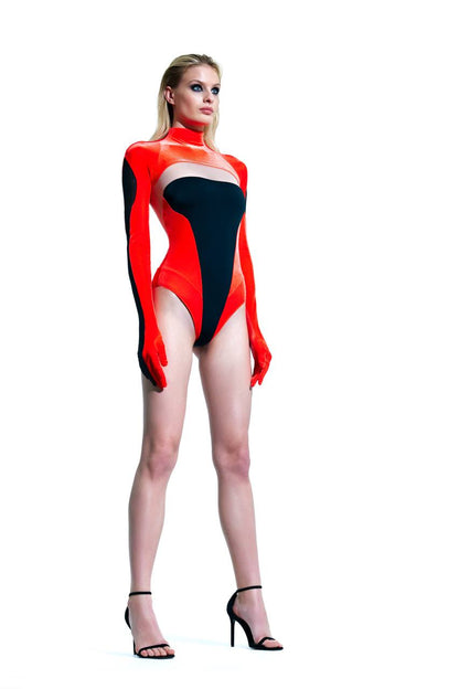 FUTURISTIC TRANSFORMER DRESS IN RED