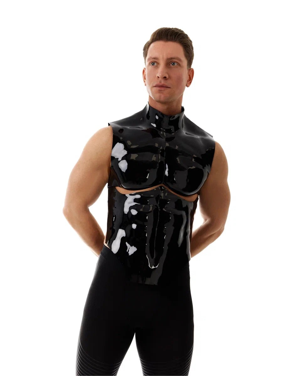 Ultranova brand corset for men. Tom Ford corset Schiaparelli breastplates